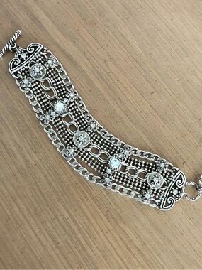 Brighton Chain and Crystal Wide Bracelet